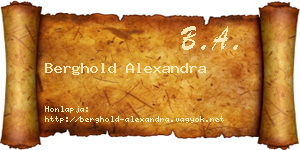 Berghold Alexandra névjegykártya