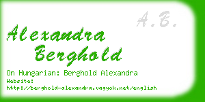 alexandra berghold business card